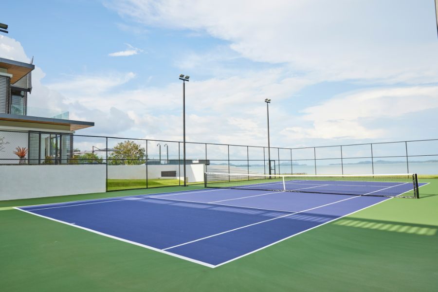 concrete tennis courts